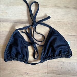 American Apparel Denim Triangle Bikini Top